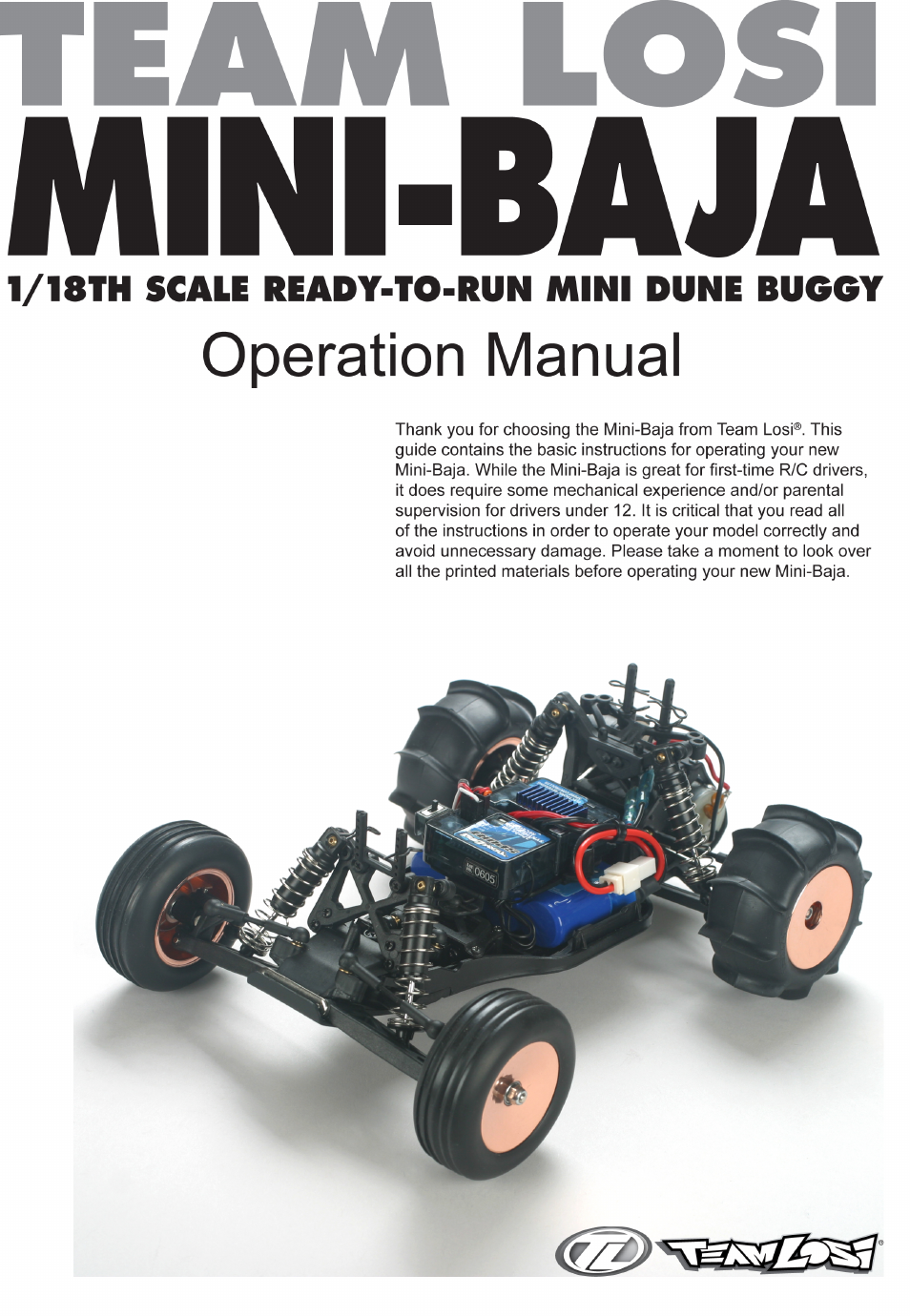 Losi LOSB0203 Manual User Manual | 8 pages