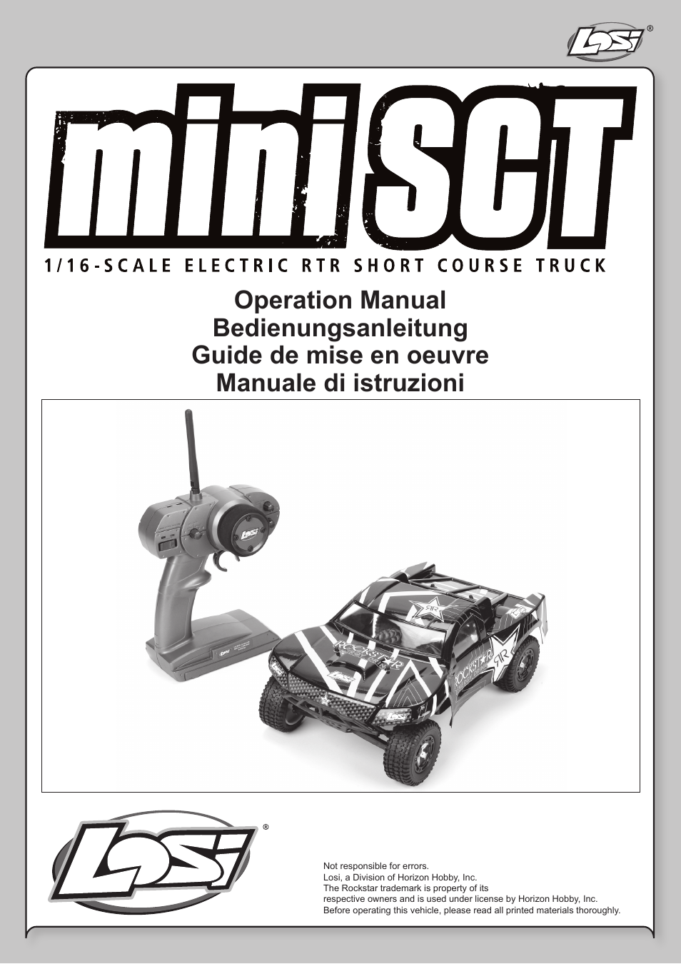 Losi LOSB0209 User Manual | 20 pages