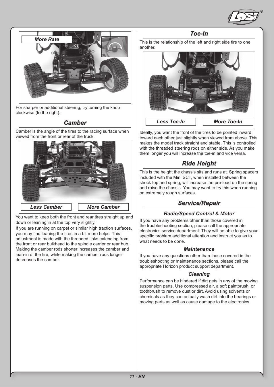 Losi LOSB0209 User Manual | Page 11 / 20