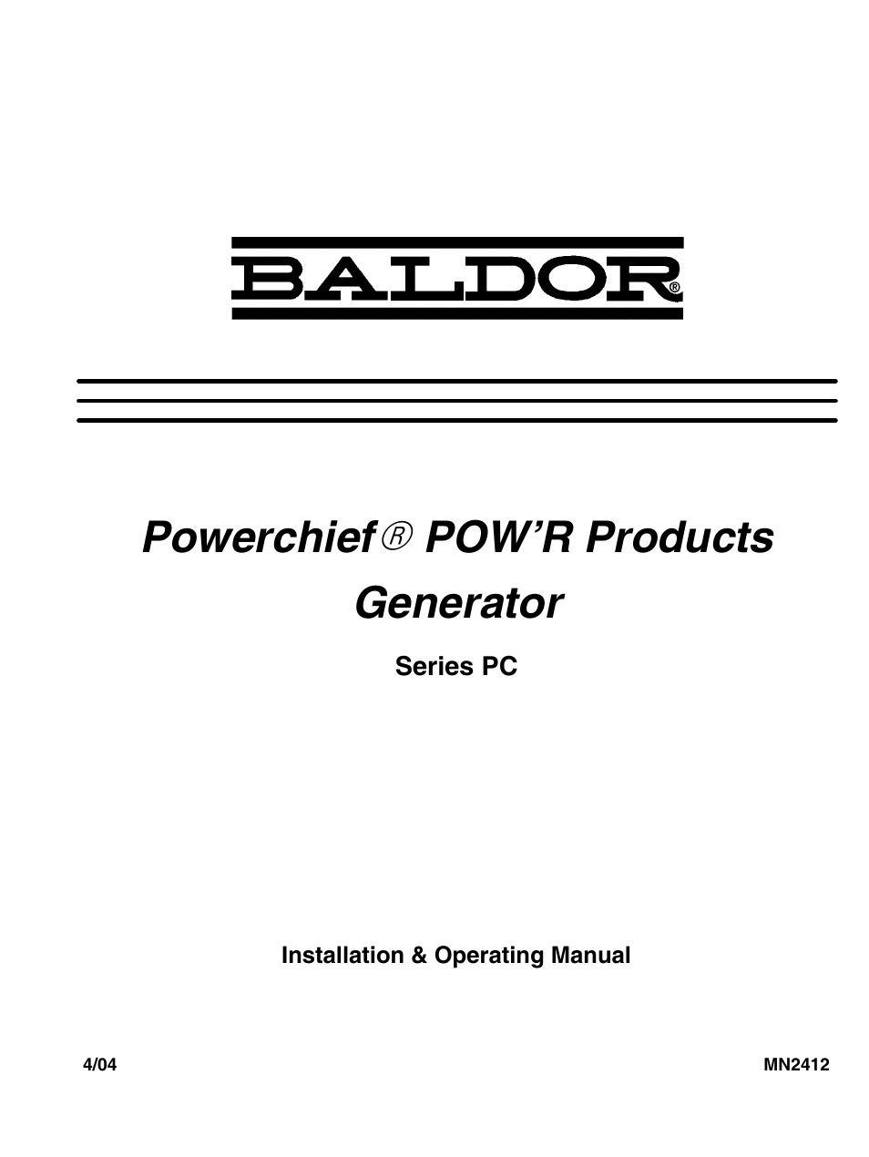 Baldor MN2412 User Manual | 32 pages