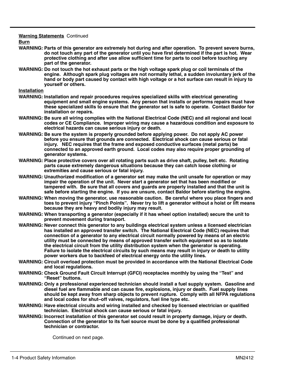 Baldor MN2412 User Manual | Page 8 / 32