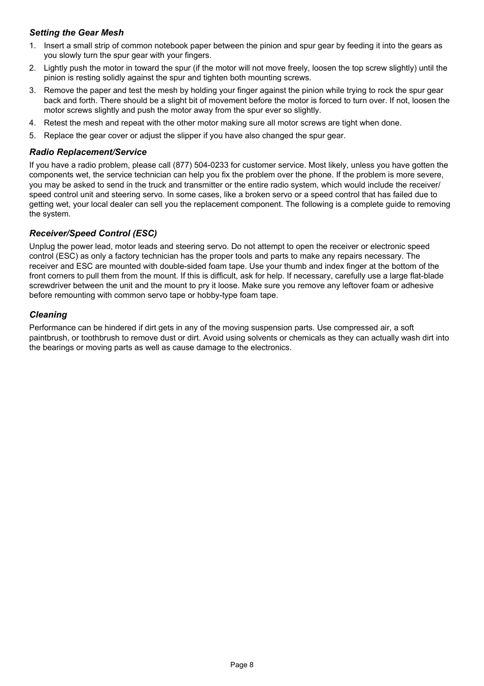 Losi LOSB0217 Manual User Manual | Page 8 / 12