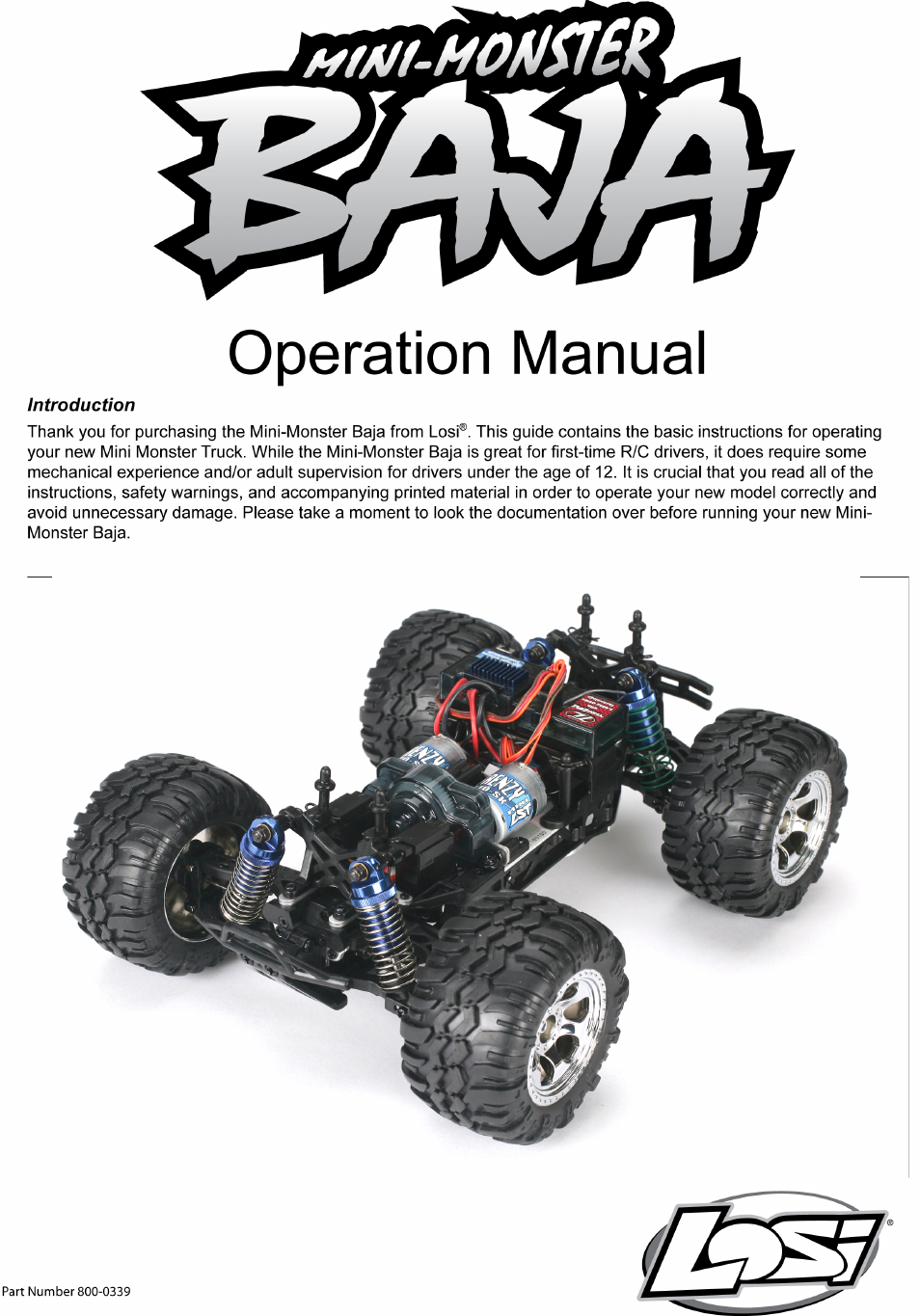 Losi LOSB0218 Manual User Manual | 13 pages