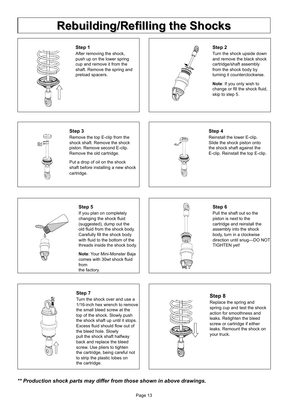 Losb0218_mmb-operations_guide_lores 13.pdf, Rebuilding/refilling the shocks | Losi LOSB0218 Manual User Manual | Page 12 / 13