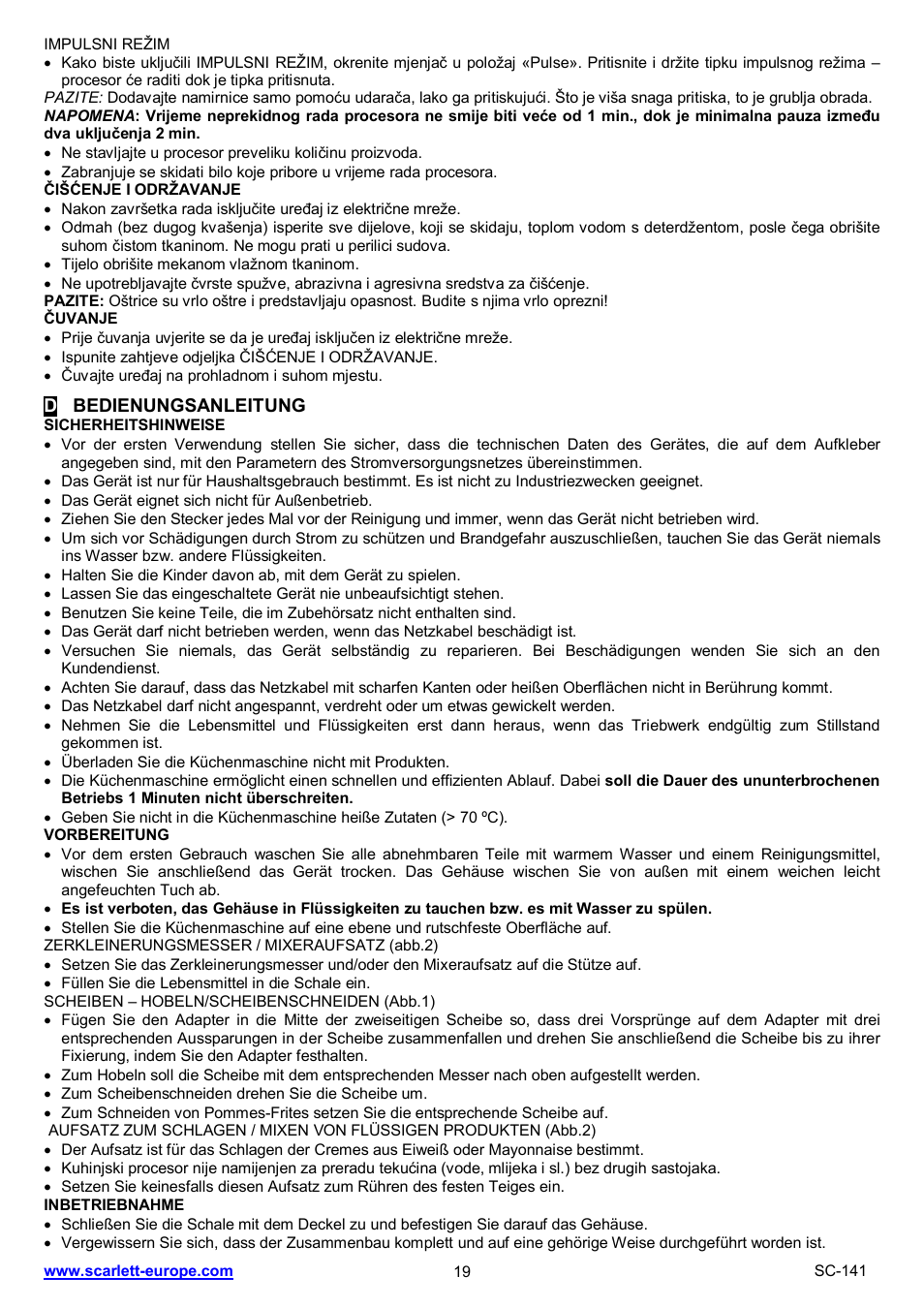 Scarlett SC-141 User Manual | Page 19 / 20