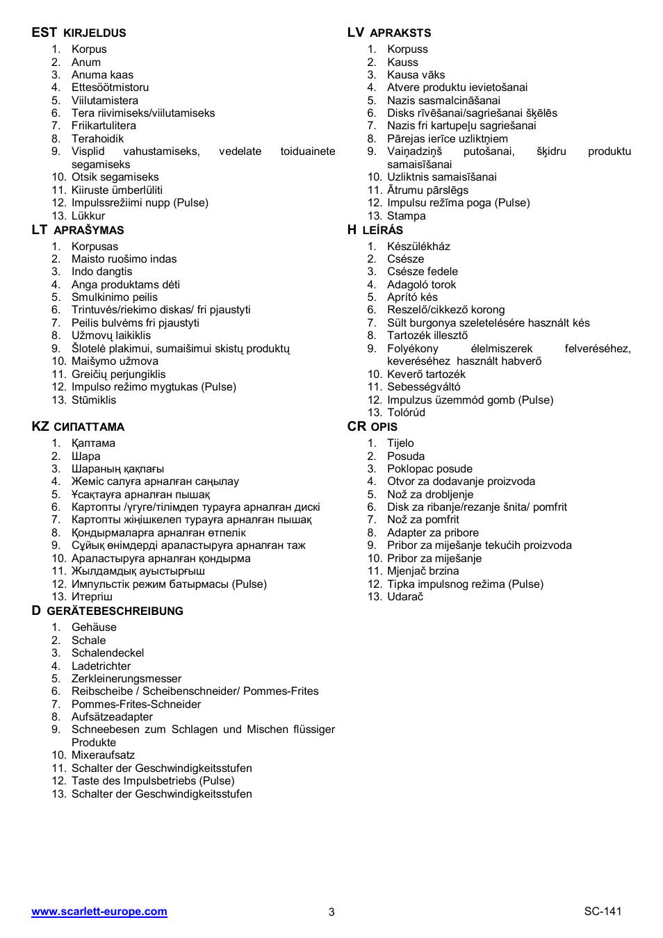 Scarlett SC-141 User Manual | Page 3 / 20