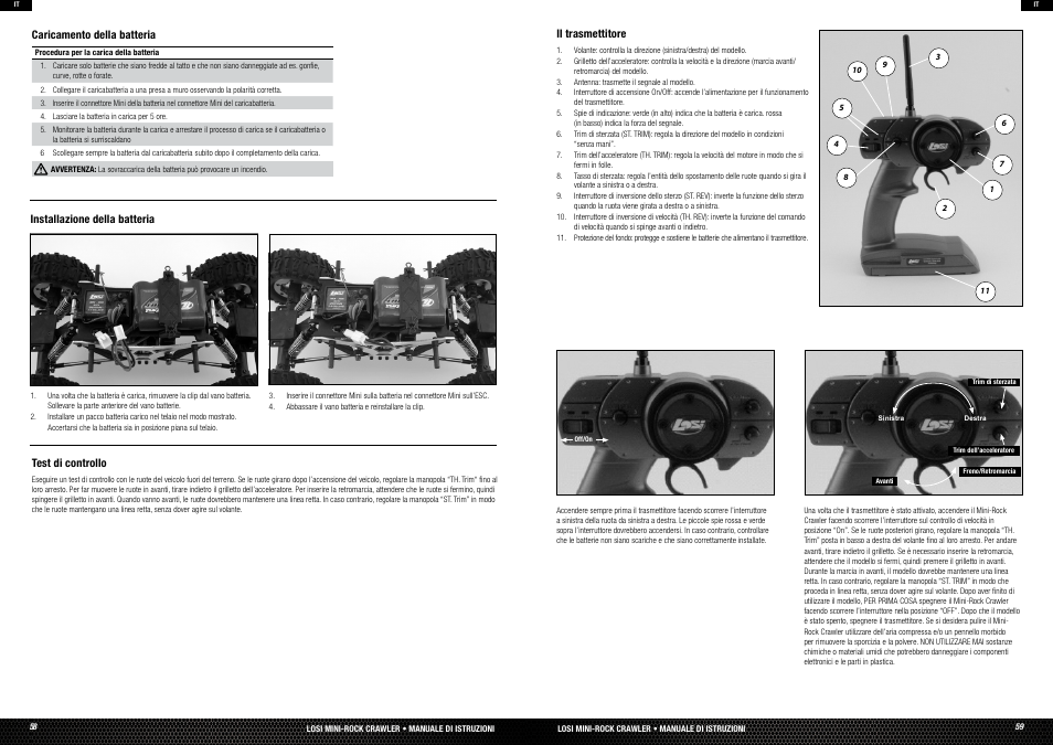 Charging your battery, Installing battery, Control test | Tterie | Losi LOSB0222T3 Manual User Manual | Page 30 / 38