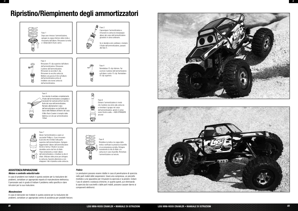 Ripristino/riempimento degli ammortizzatori | Losi LOSB0222T3 Manual User Manual | Page 33 / 38