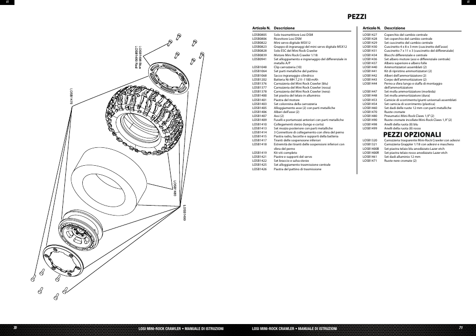 Pezzi pezzi opzionali | Losi LOSB0222T3 Manual User Manual | Page 36 / 38