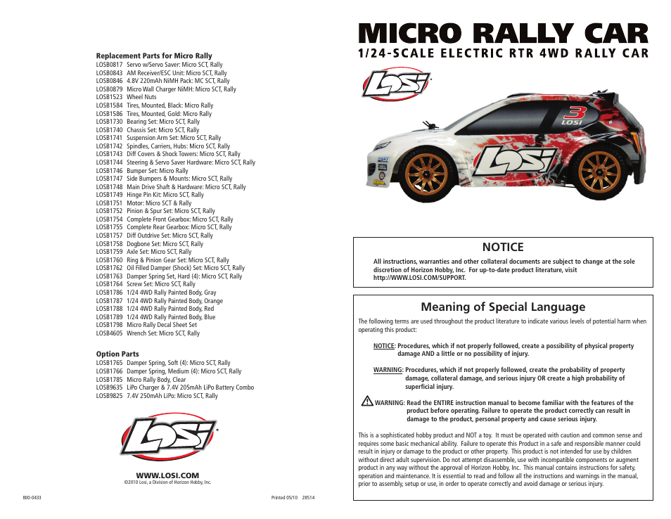 Losi LOSB0241 User Manual | 8 pages