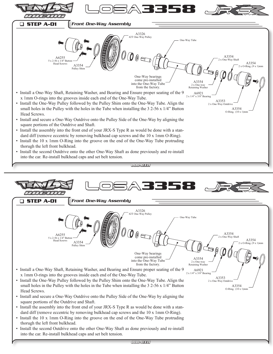 Losi LOSA3358 User Manual | 1 page