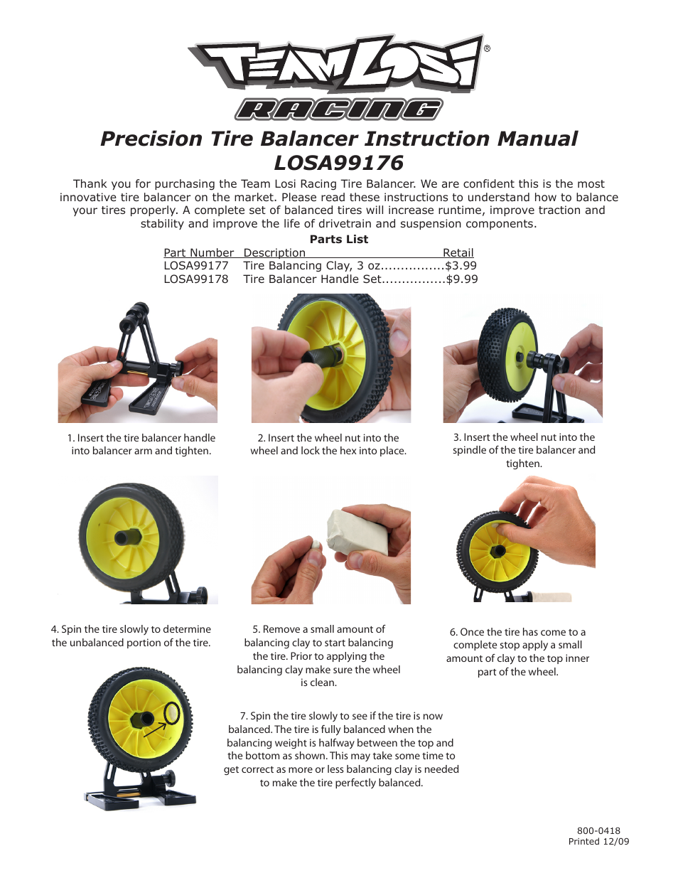 Losi LOSA99176 User Manual | 1 page