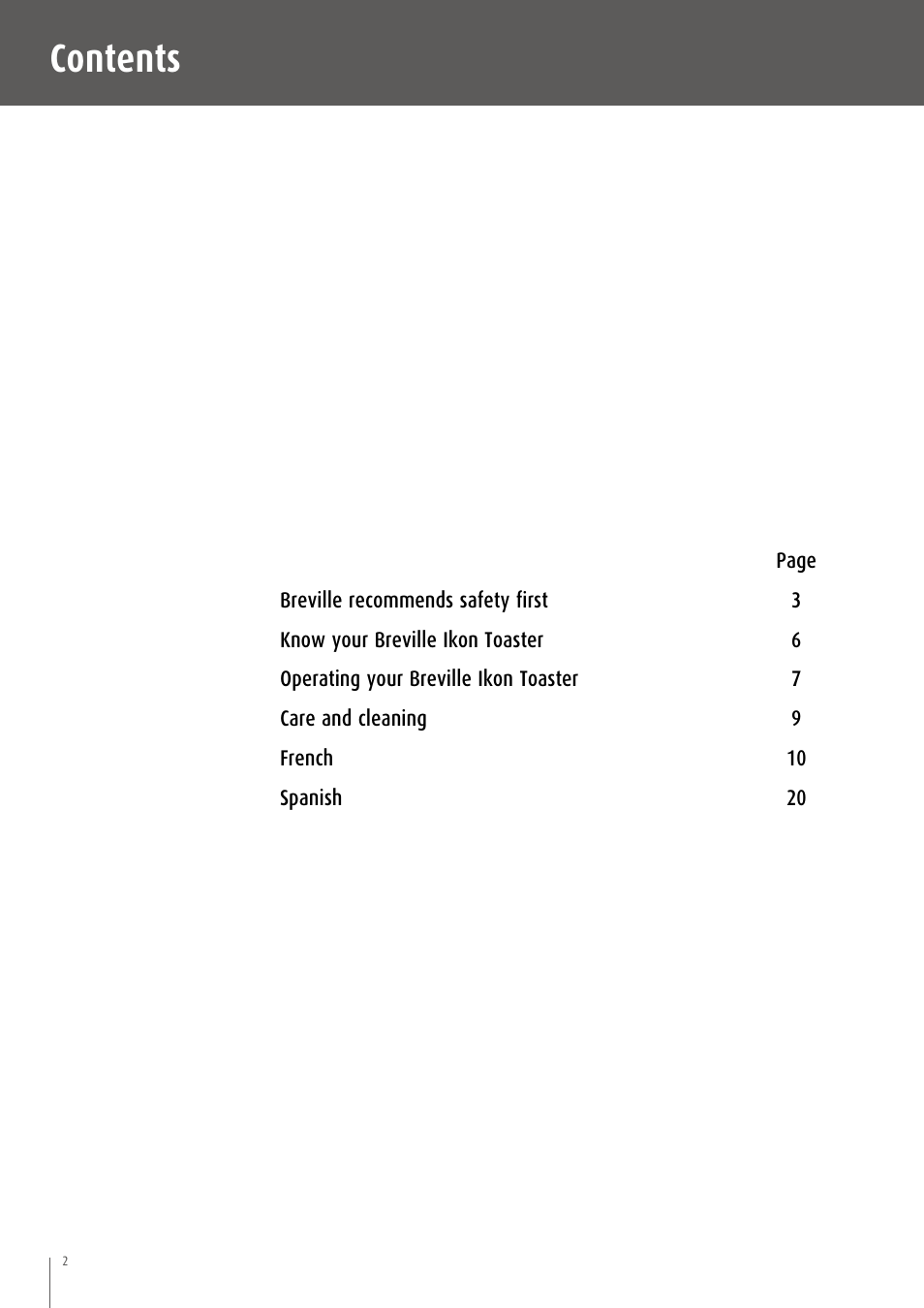 Breville CT75XL/A User Manual | Page 3 / 36