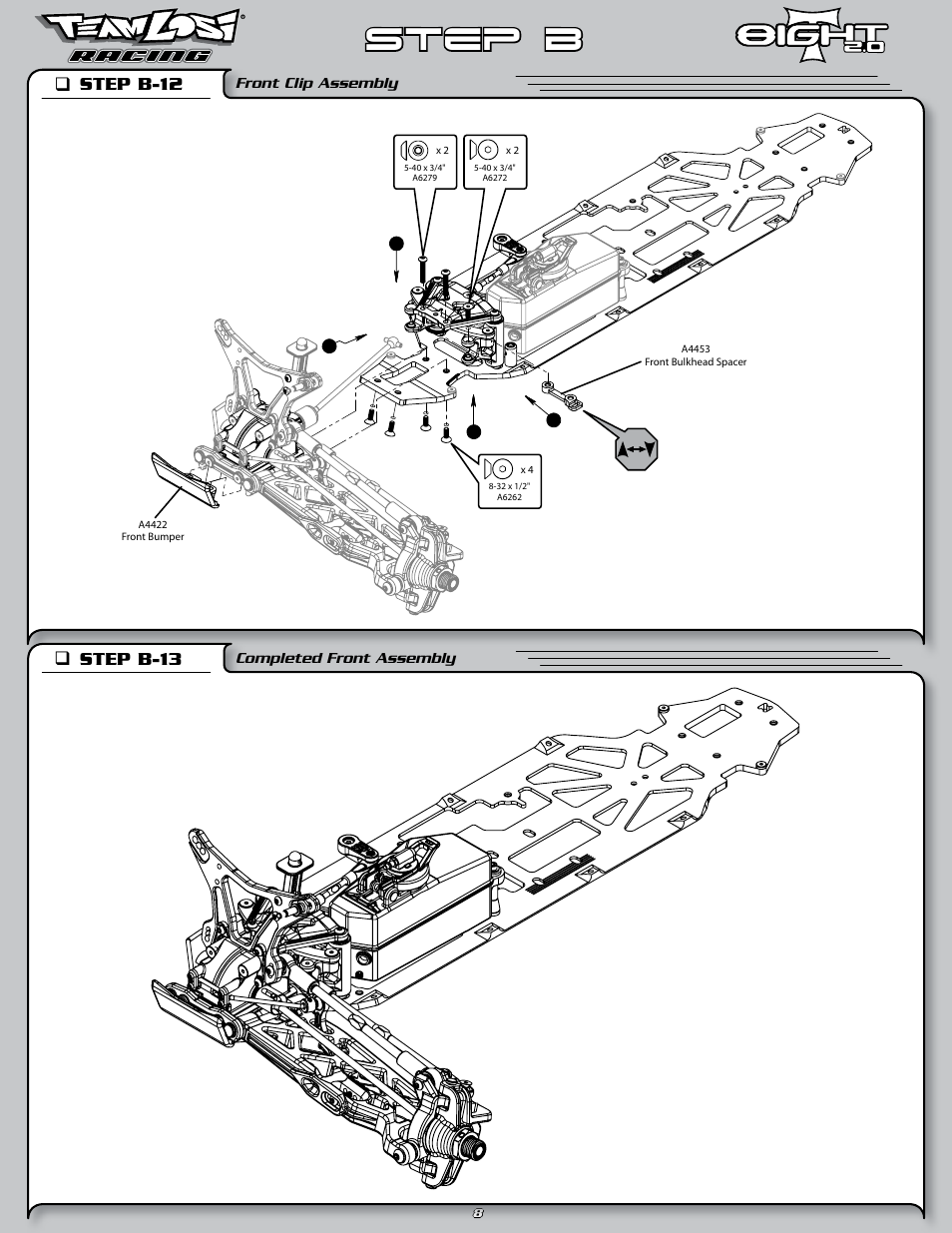 Step b, Step b-12 q, Step b-13 q | Losi LOSA0805 User Manual | Page 13 / 44