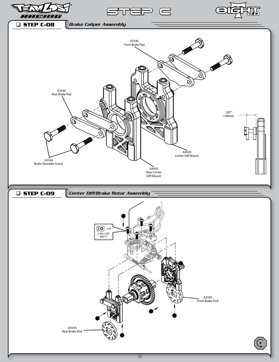 Step c, Step c-08 q, Step c-09 q | Losi LOSA0805 User Manual | Page 16 / 44