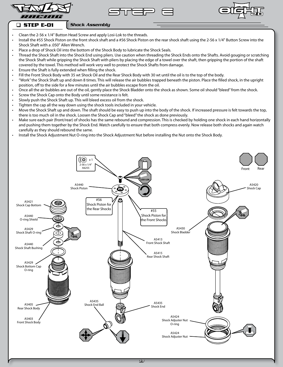 Step e, X2 x2, Step e-01 q | Losi LOSA0805 User Manual | Page 24 / 44