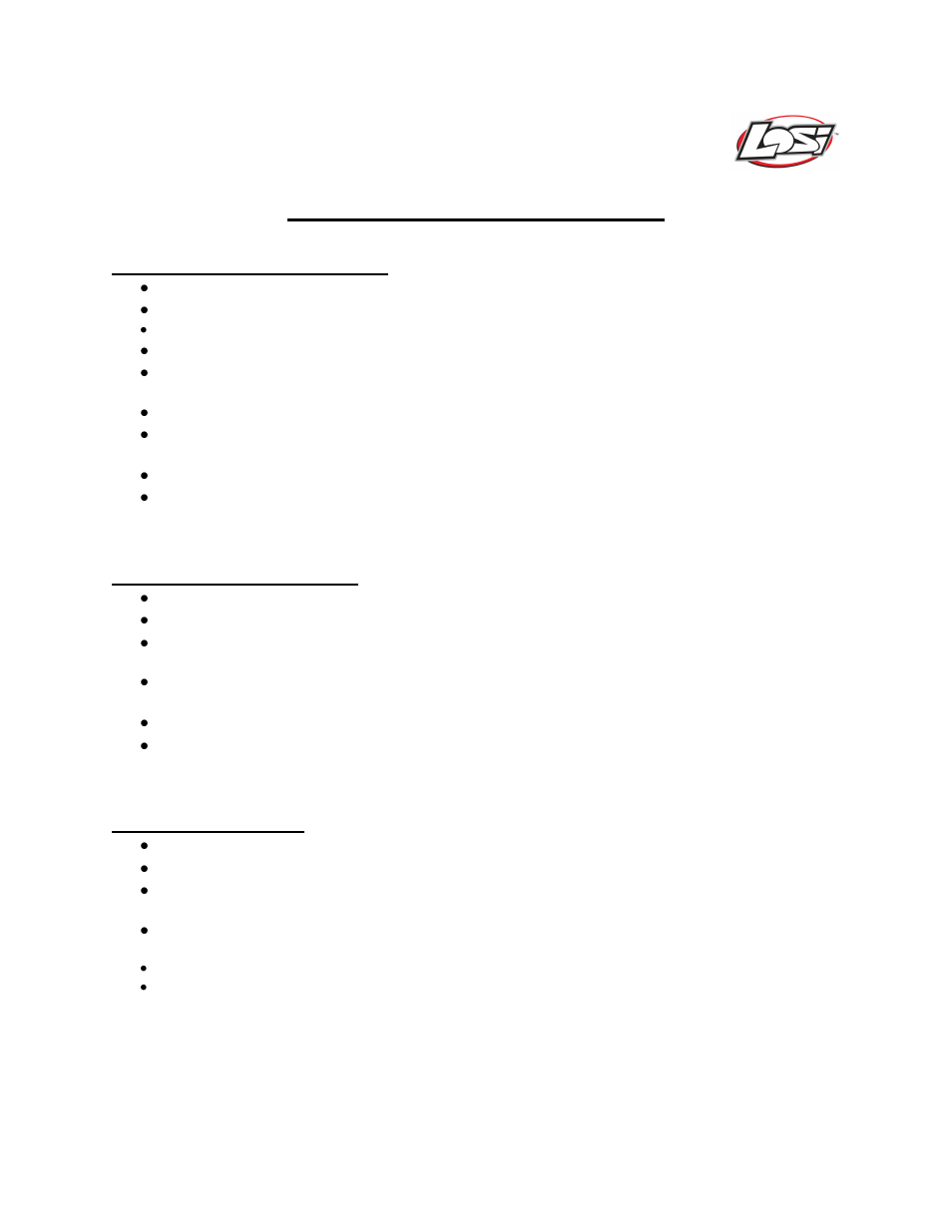 Losi 1/10 Scale 2wd Short Course Rules User Manual | 1 page