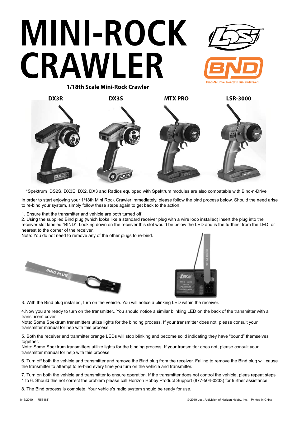 Losi LOSB0222BD User Manual | 3 pages