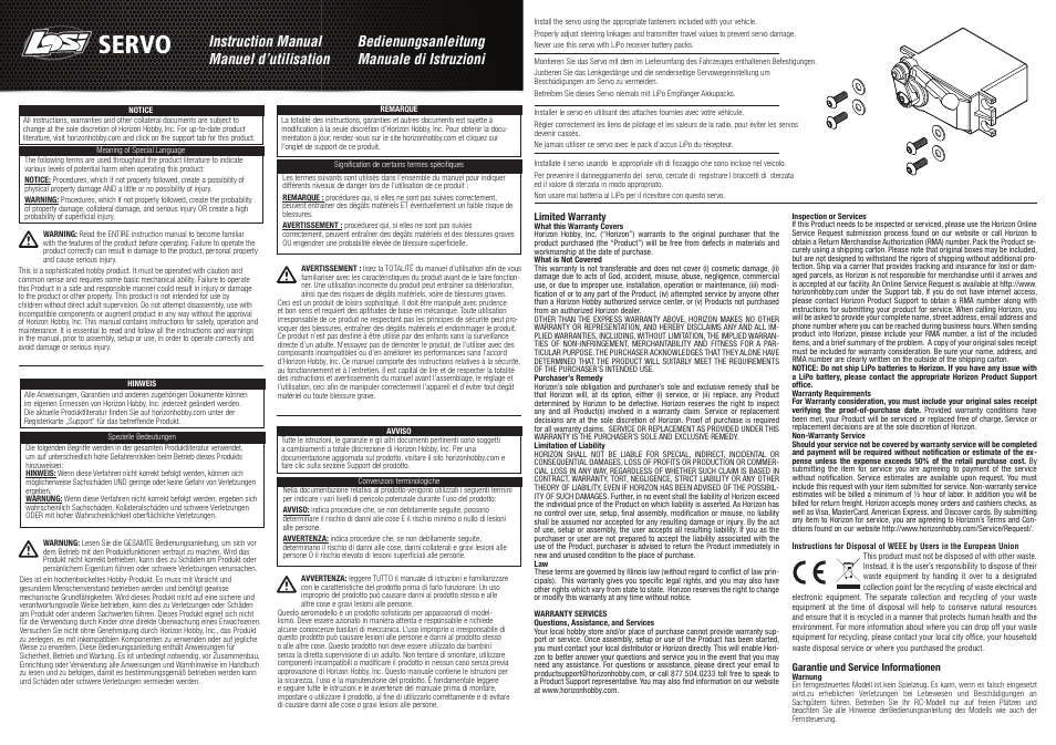 Losi LOSB0883v User Manual | 2 pages
