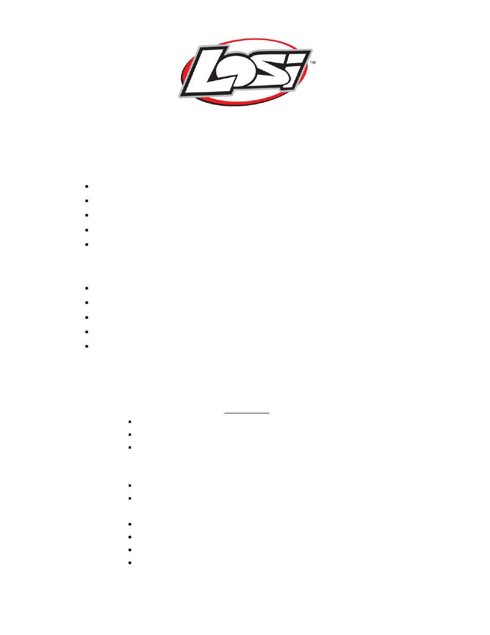 Losi LOSB9607 User Manual | 6 pages