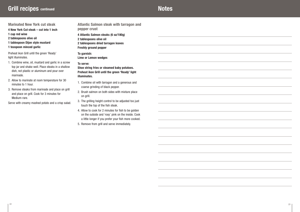 Grill recipes | Breville BGR400XL User Manual | Page 12 / 36