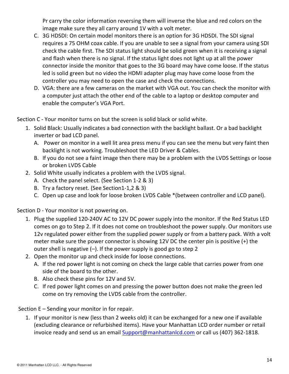 Manhattan LCD HD071A2 User Manual | Page 14 / 15