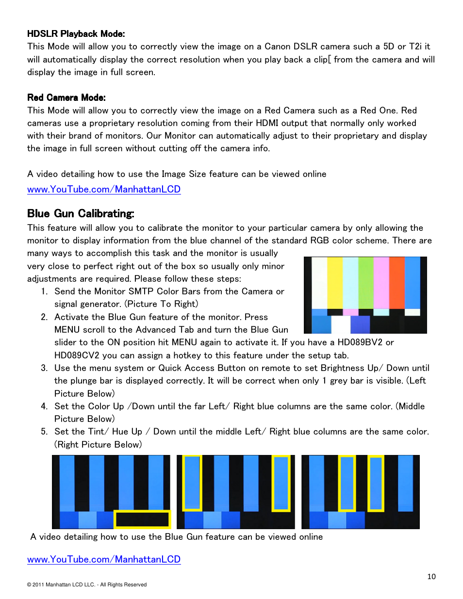 Blue gun calibrating | Manhattan LCD HD089B&C Version 1 User Manual | Page 10 / 14