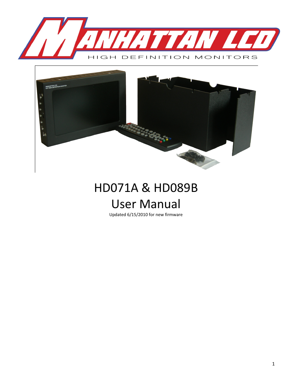 Manhattan LCD HD089B User Manual | 11 pages