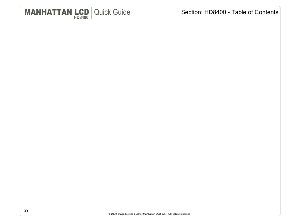 Manhattan LCD HD84XX User Manual | 12 pages