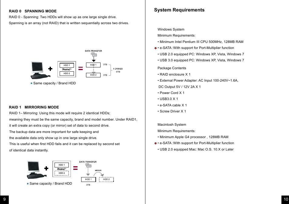 System requirements | Mediasonic HUR1-SU3S2 User Manual | Page 6 / 12