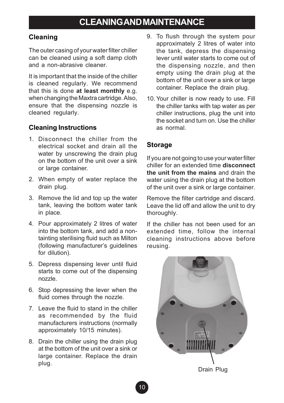 Cleaning and maintenance | Breville AF6 User Manual | Page 10 / 20