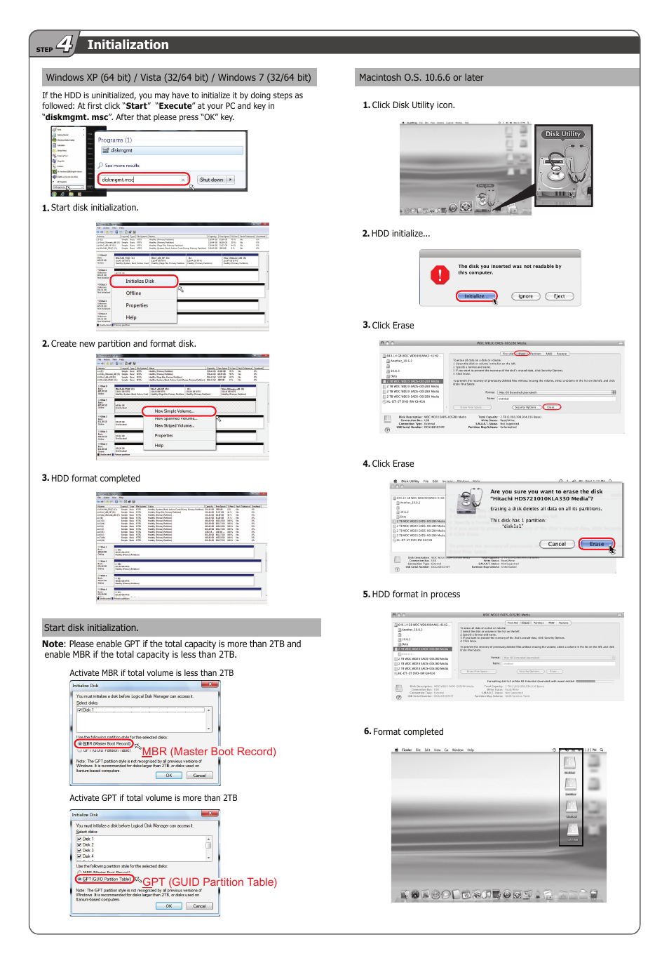 Initialization | Mediasonic HFD1-SU3S2 User Manual | Page 3 / 4