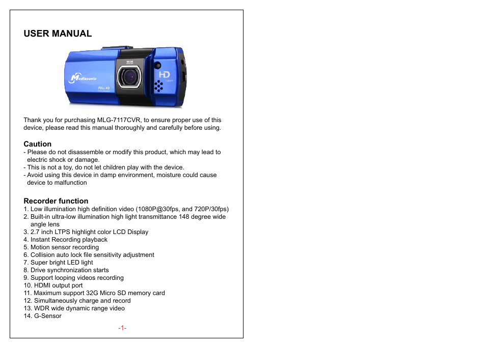 User manual | Mediasonic MLG-7117CVR User Manual | Page 2 / 6