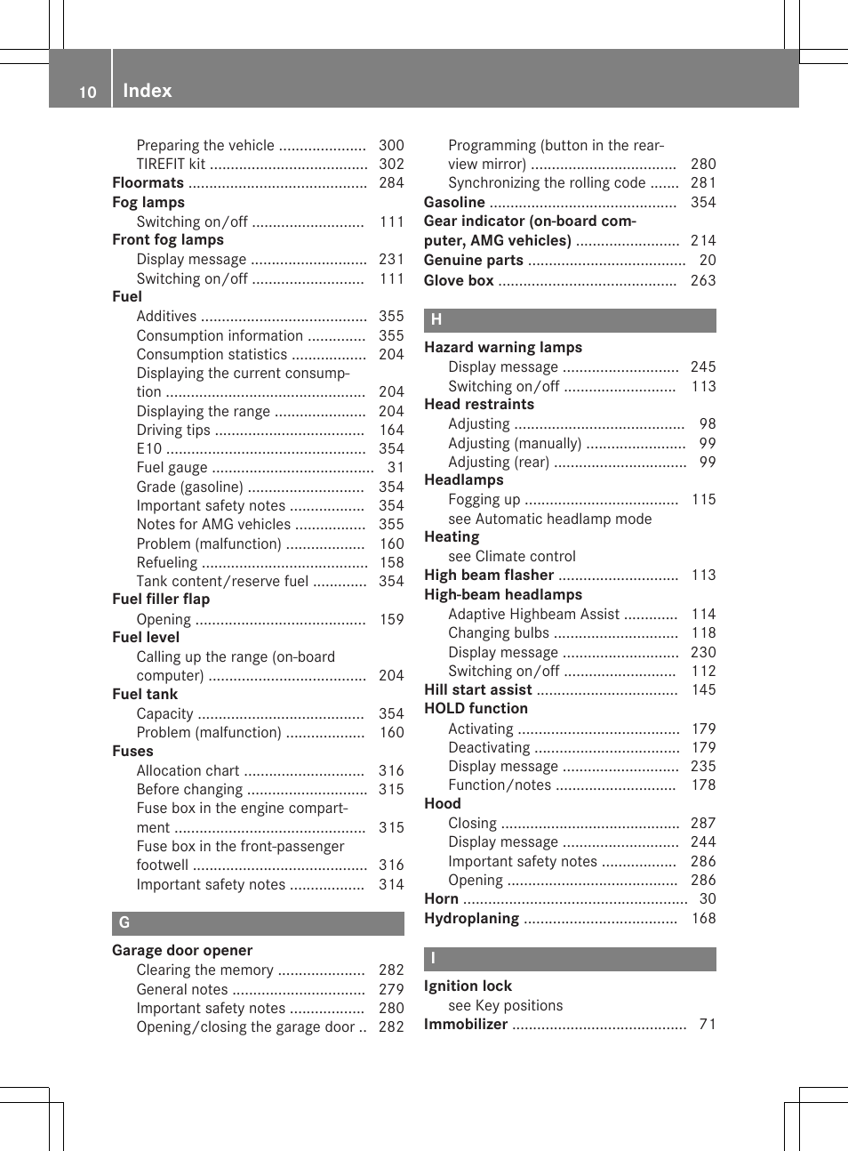 Index | Mercedes-Benz CLA-Class 2015 User Manual | Page 12 / 362