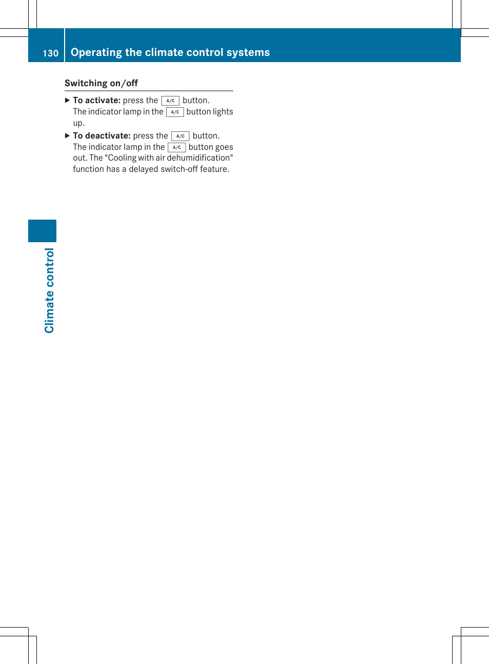 Climate control, Operating the climate control systems | Mercedes-Benz CLA-Class 2015 User Manual | Page 132 / 362