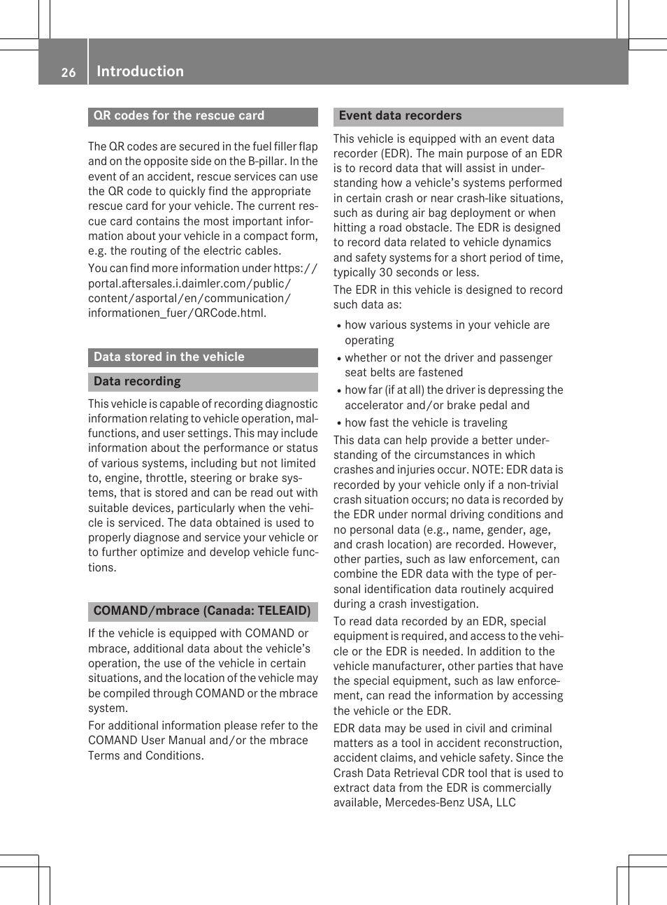 Introduction | Mercedes-Benz CLA-Class 2015 User Manual | Page 28 / 362