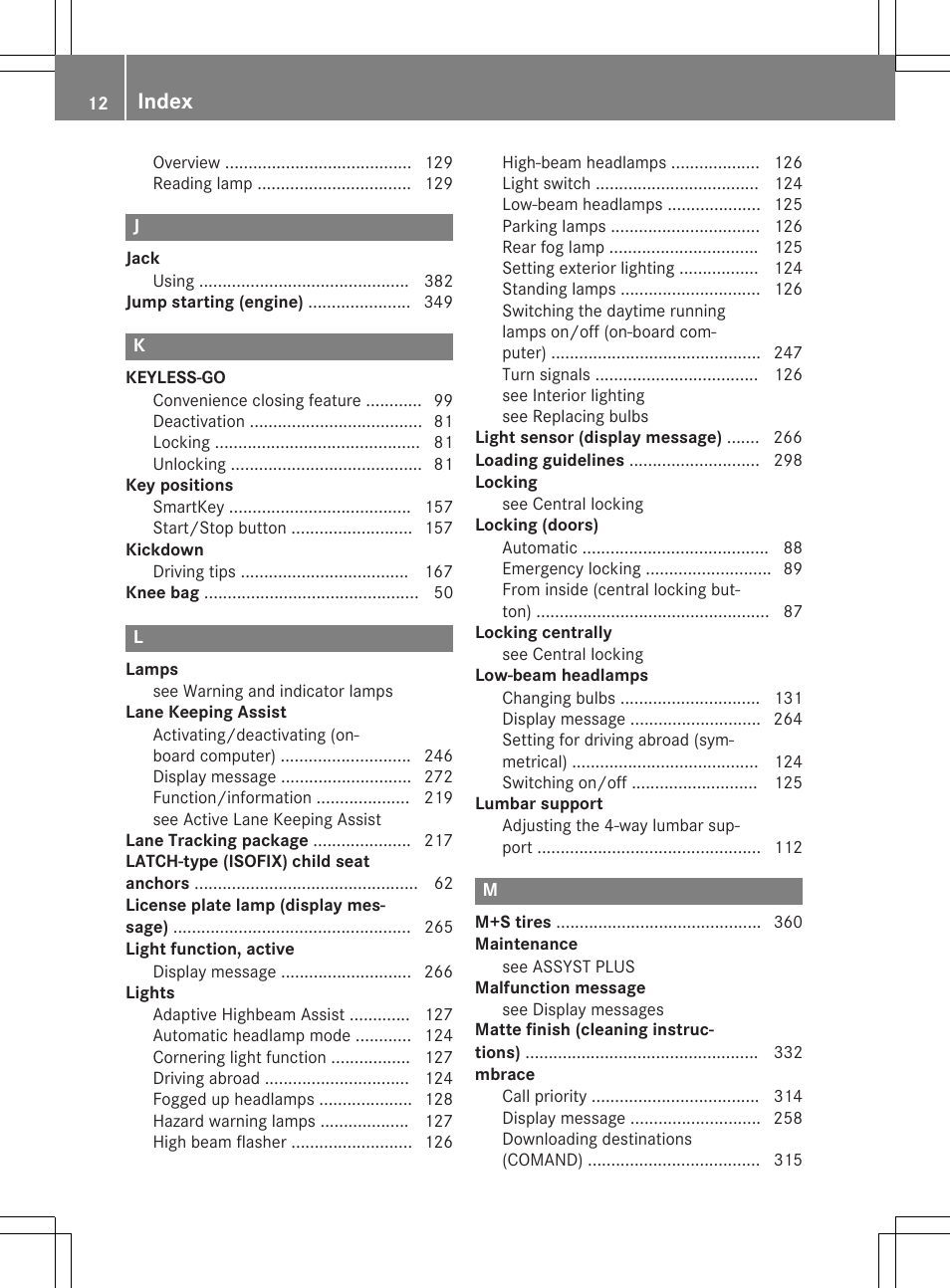 Index | Mercedes-Benz C-Sedan 2015 Owners Manual User Manual | Page 14 / 406