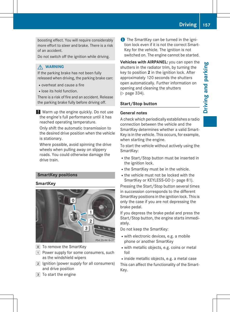 Driving and parking, Driving | Mercedes-Benz C-Sedan 2015 Owners Manual User Manual | Page 159 / 406