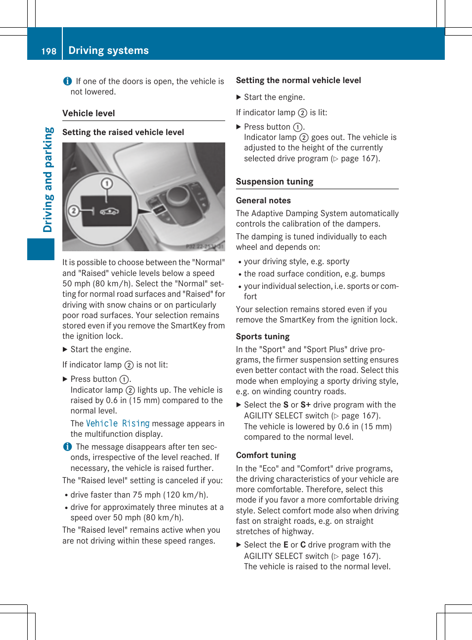 Driving and parking, Driving systems | Mercedes-Benz C-Sedan 2015 Owners Manual User Manual | Page 200 / 406