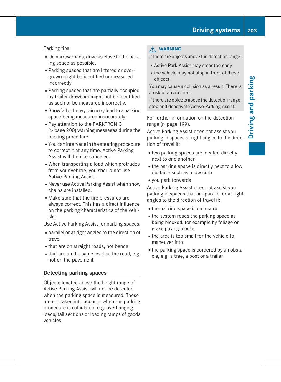 Driving and parking, Driving systems | Mercedes-Benz C-Sedan 2015 Owners Manual User Manual | Page 205 / 406