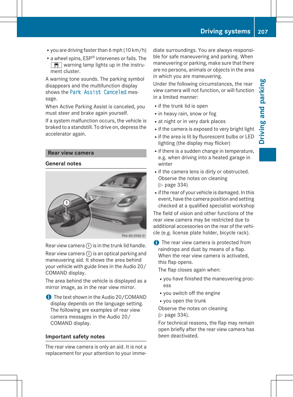 Dr ivi ng an d parki ng, Driving systems | Mercedes-Benz C-Sedan 2015 Owners Manual User Manual | Page 209 / 406