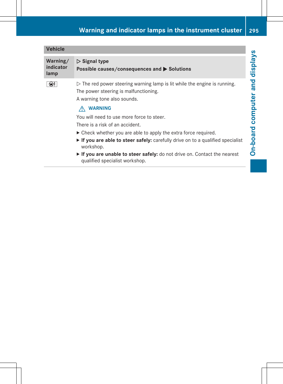 On -bo ard co mputer and dis play s | Mercedes-Benz C-Sedan 2015 Owners Manual User Manual | Page 297 / 406