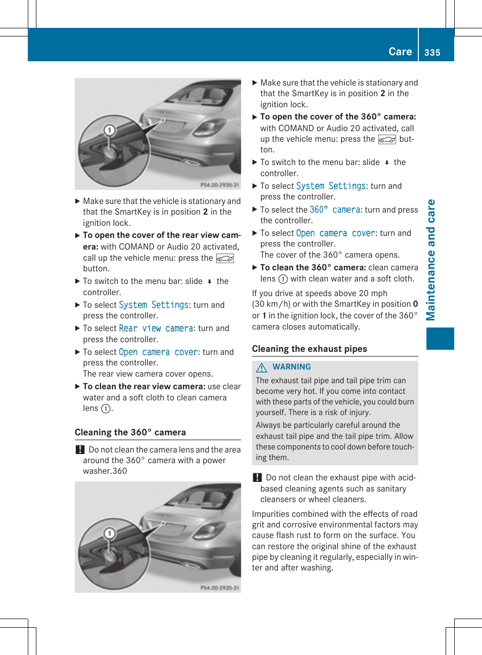 Maintenance and care, Care | Mercedes-Benz C-Sedan 2015 Owners Manual User Manual | Page 337 / 406