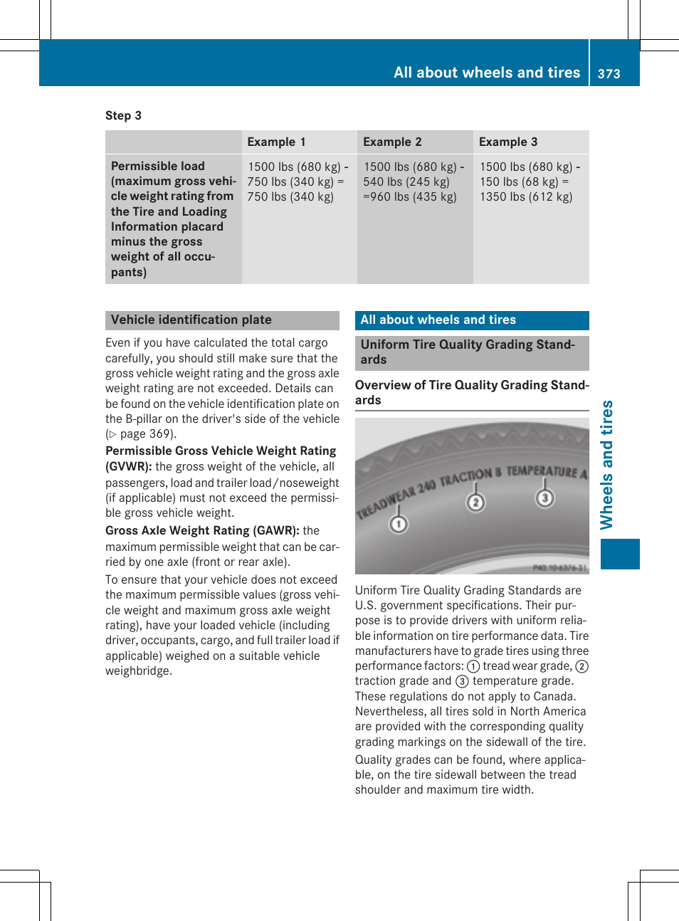 Wheels and tires, All about wheels and tires | Mercedes-Benz C-Sedan 2015 Owners Manual User Manual | Page 375 / 406