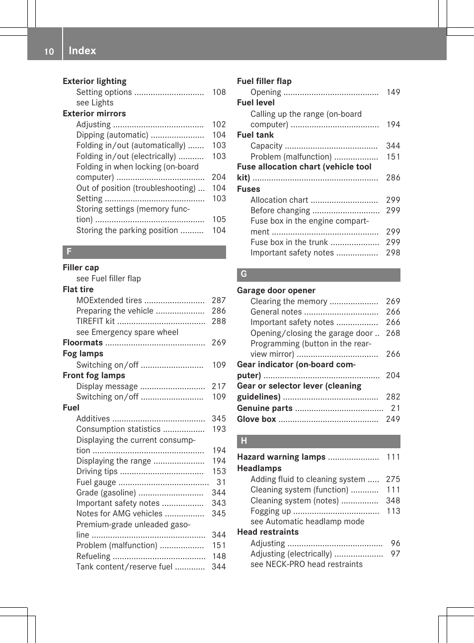 Index | Mercedes-Benz C-Coupe 2015 Owners Manual User Manual | Page 12 / 354