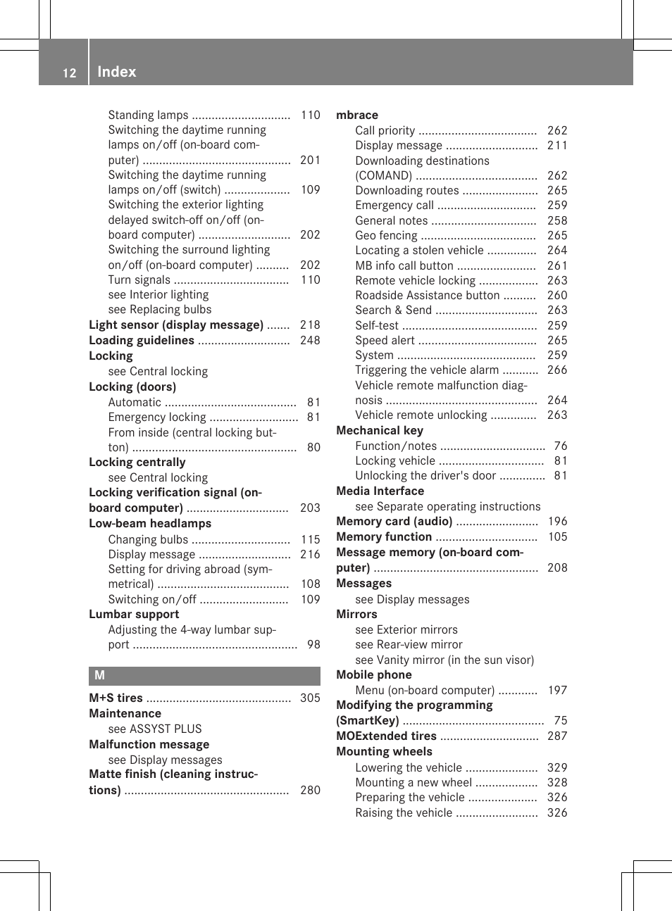 Index | Mercedes-Benz C-Coupe 2015 Owners Manual User Manual | Page 14 / 354