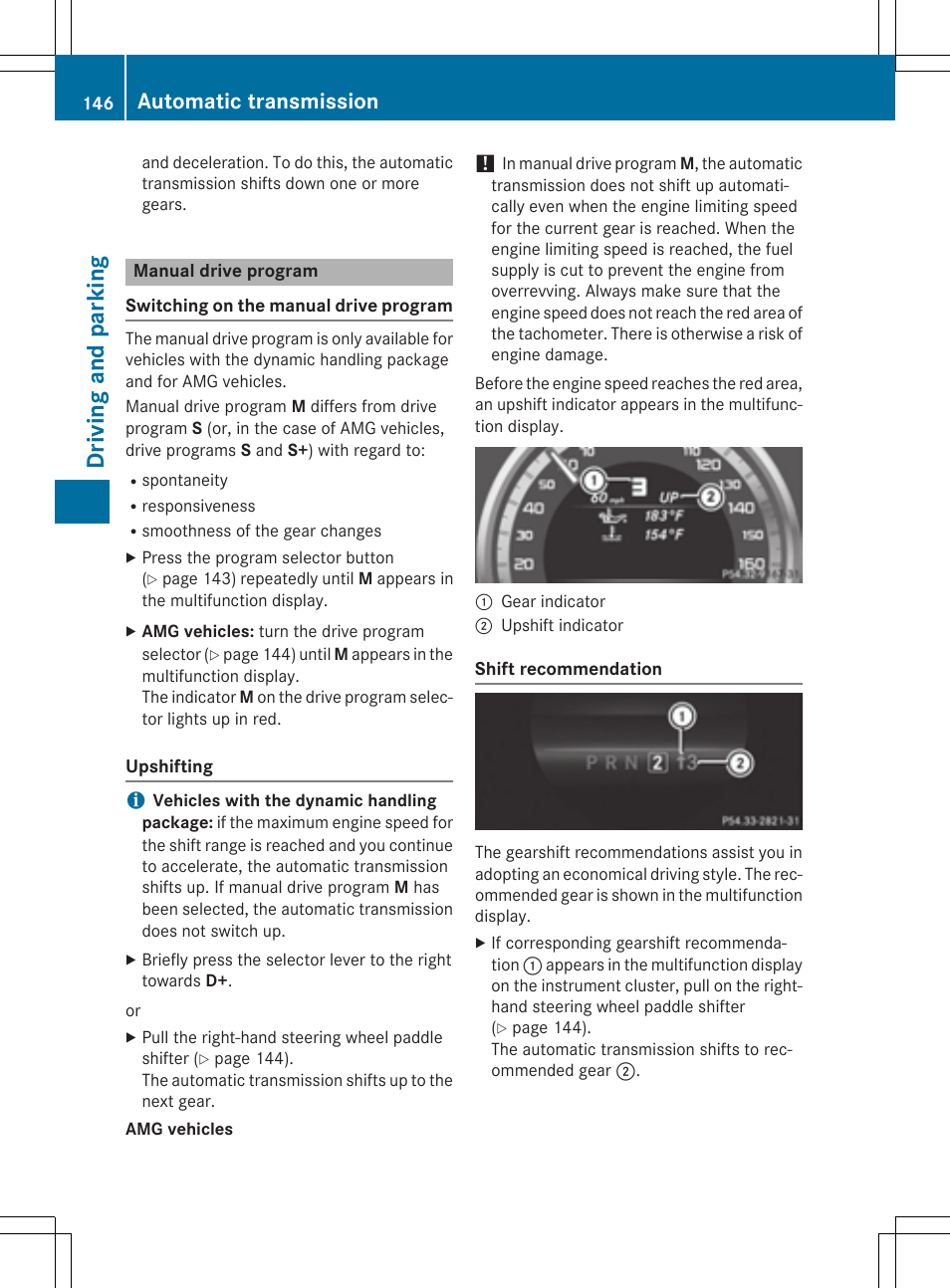 Driv ing and pa rk ing, Automatic transmission | Mercedes-Benz C-Coupe 2015 Owners Manual User Manual | Page 148 / 354