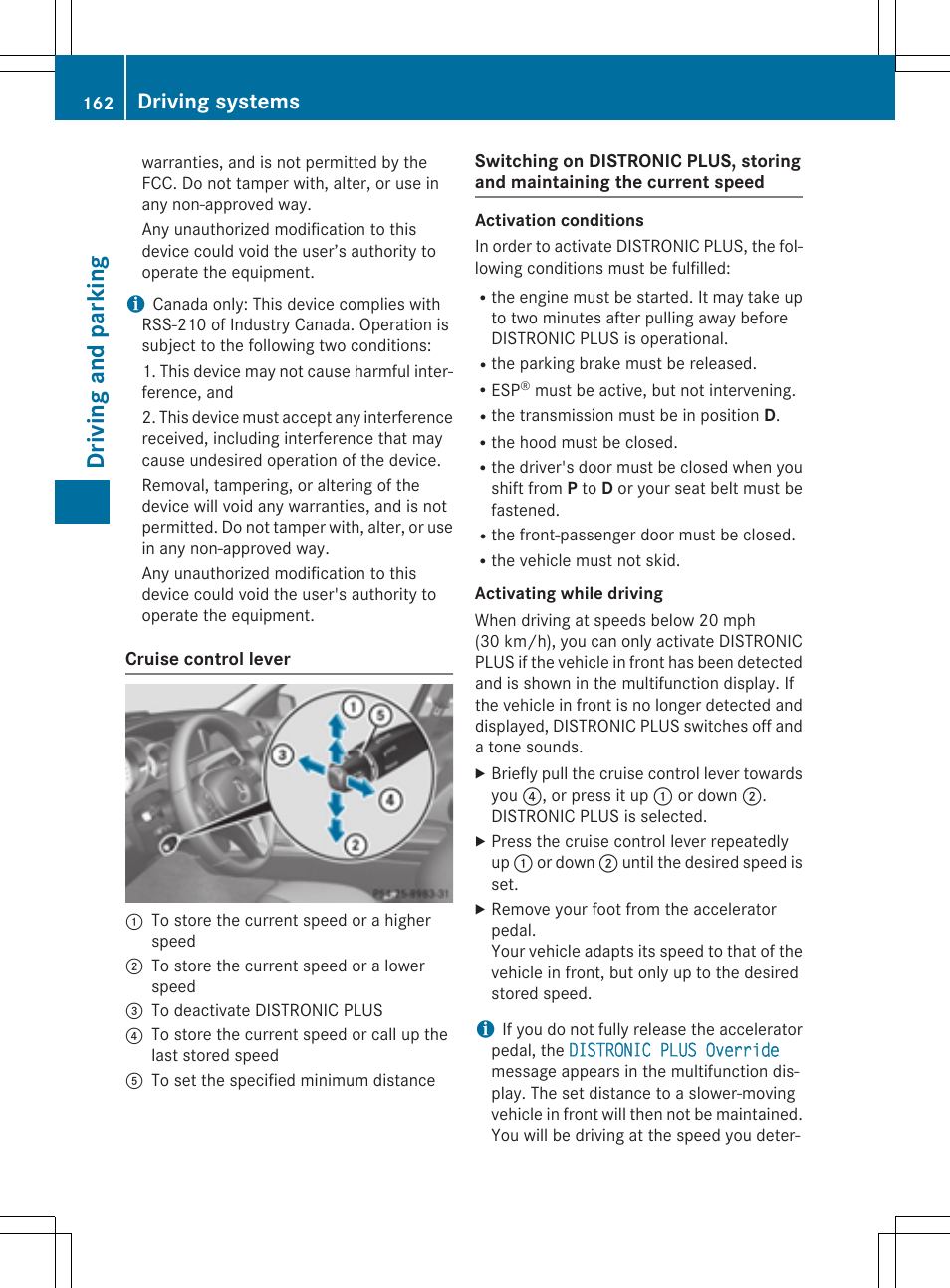 Drivin g and pa rk ing, Driving systems | Mercedes-Benz C-Coupe 2015 Owners Manual User Manual | Page 164 / 354