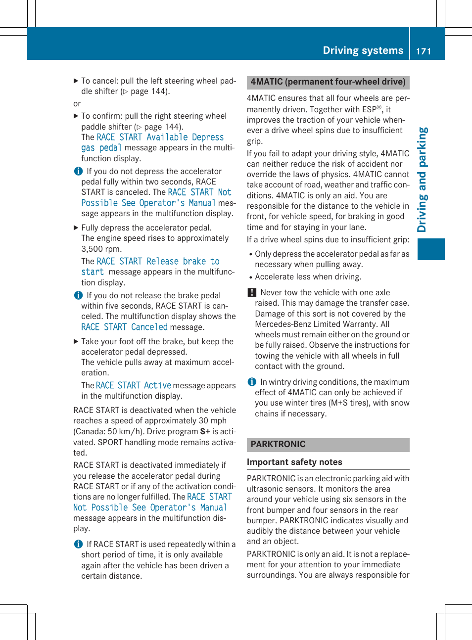Driving and parking, Driving systems | Mercedes-Benz C-Coupe 2015 Owners Manual User Manual | Page 173 / 354