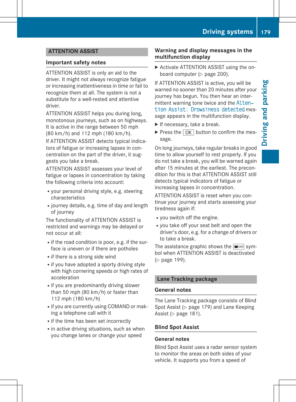 Driv ing and pa rki ng, Driving systems | Mercedes-Benz C-Coupe 2015 Owners Manual User Manual | Page 181 / 354